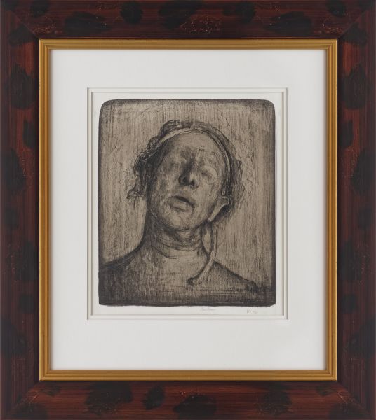 Selvportrett med lukkede øyne av Odd Nerdrum