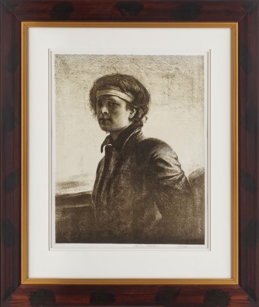 Selvportrett sort variant av Odd Nerdrum